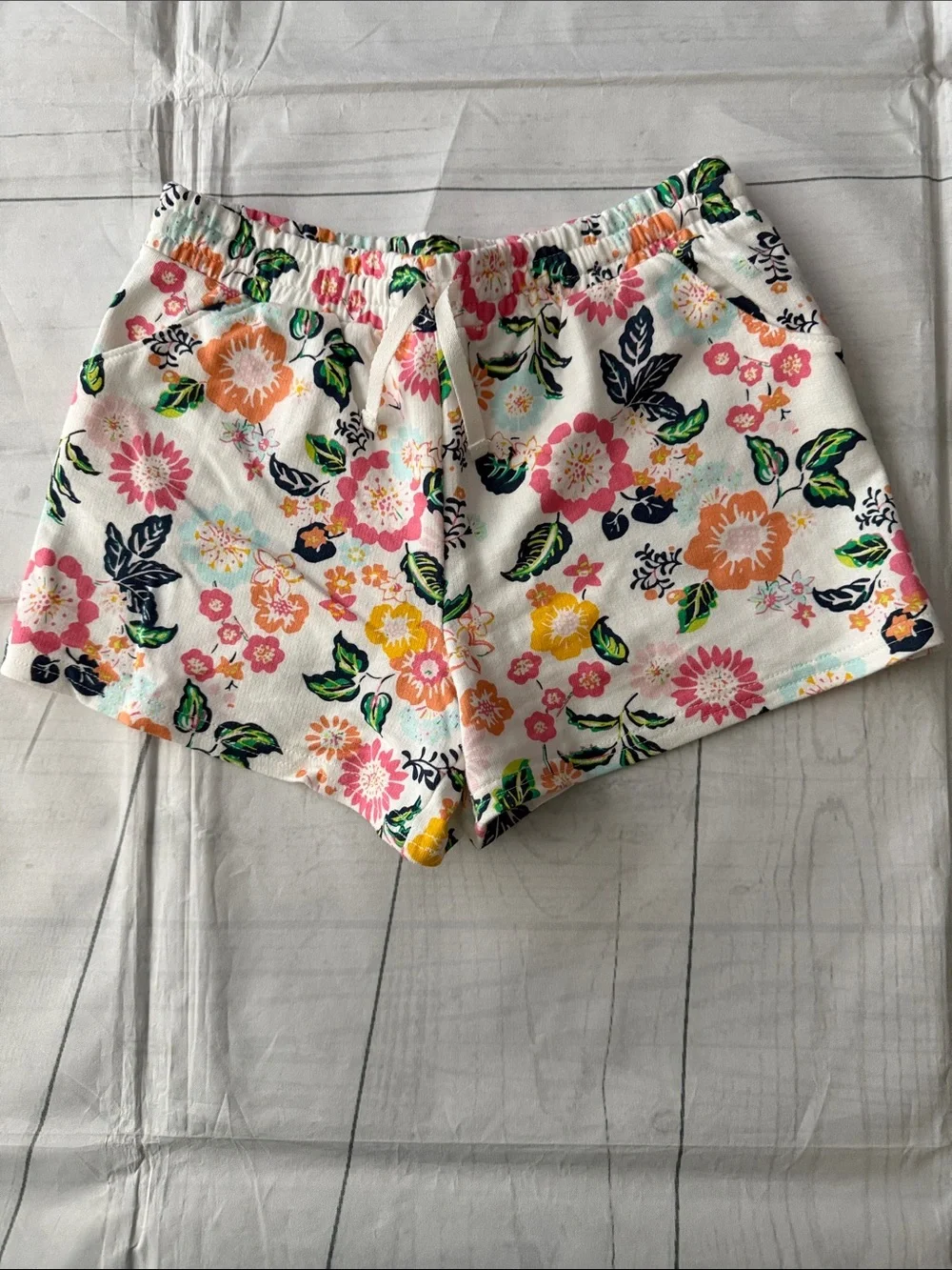 Carter's White Floral Drawstring Kids Shorts